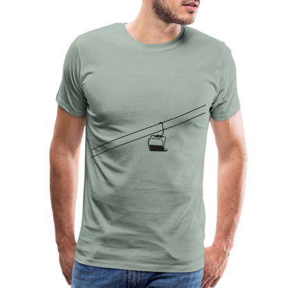 SnowBrains 'Chairlift Silhouette' Men's Premium T-Shirt - steel green