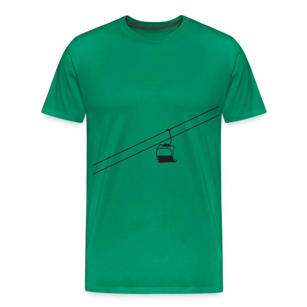 SnowBrains 'Chairlift Silhouette' Men's Premium T-Shirt - kelly green