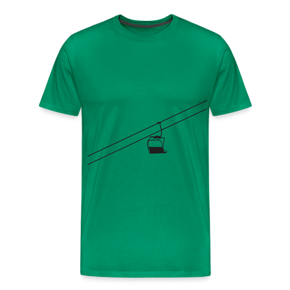 SnowBrains 'Chairlift Silhouette' Men's Premium T-Shirt - kelly green