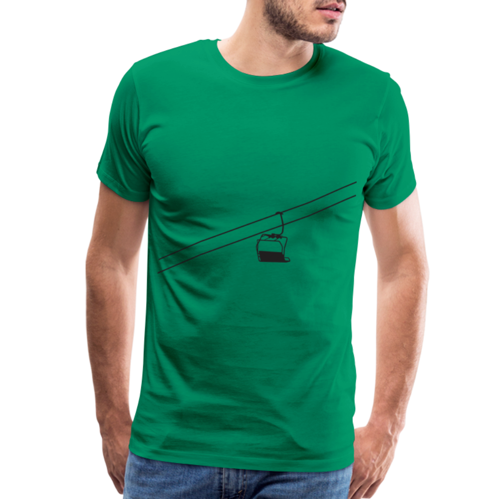 SnowBrains 'Chairlift Silhouette' Men's Premium T-Shirt - kelly green