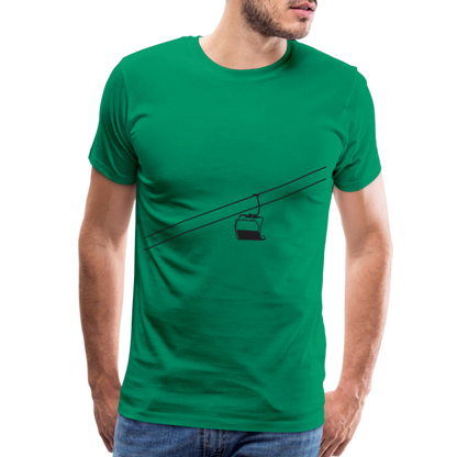 SnowBrains 'Chairlift Silhouette' Men's Premium T-Shirt - kelly green