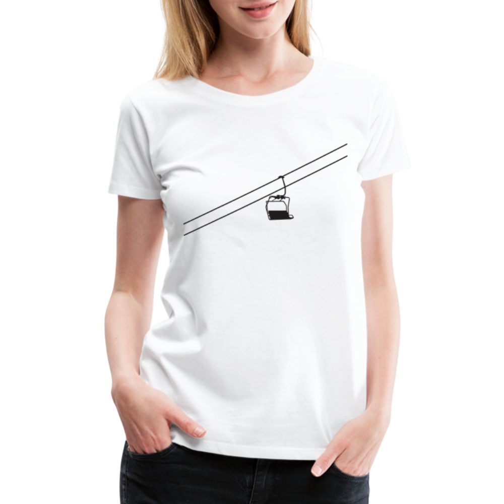 SnowBrains 'Chairlift Silhouette' Women’s Premium T-Shirt - white