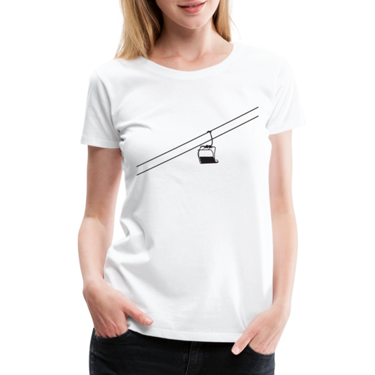 SnowBrains 'Chairlift Silhouette' Women’s Premium T-Shirt - white