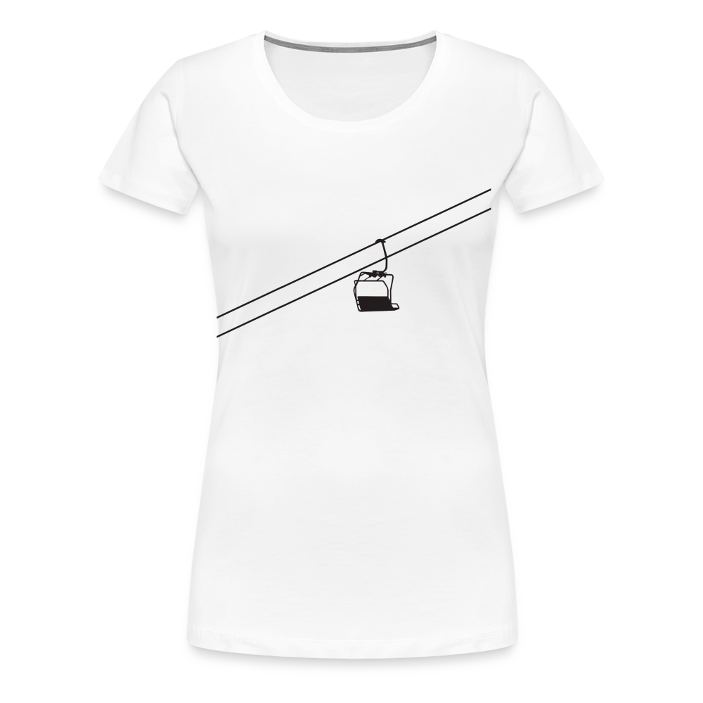 SnowBrains 'Chairlift Silhouette' Women’s Premium T-Shirt - white