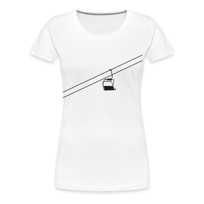 SnowBrains 'Chairlift Silhouette' Women’s Premium T-Shirt - white