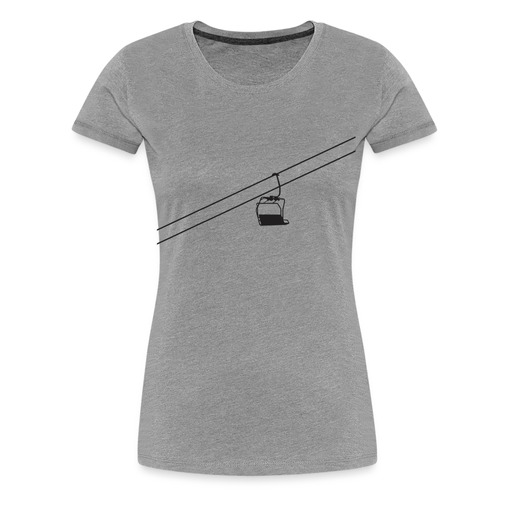 SnowBrains 'Chairlift Silhouette' Women’s Premium T-Shirt - heather gray