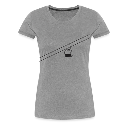 SnowBrains 'Chairlift Silhouette' Women’s Premium T-Shirt - heather gray