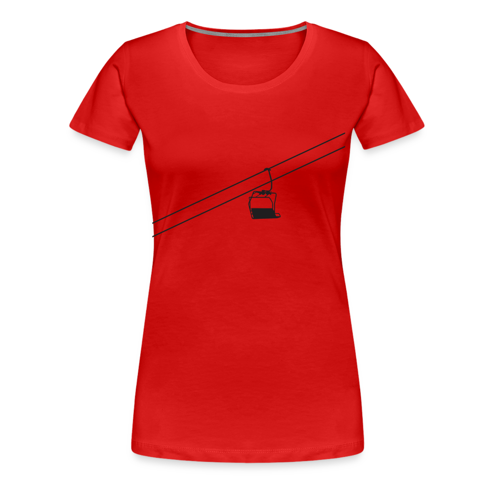 SnowBrains 'Chairlift Silhouette' Women’s Premium T-Shirt - red