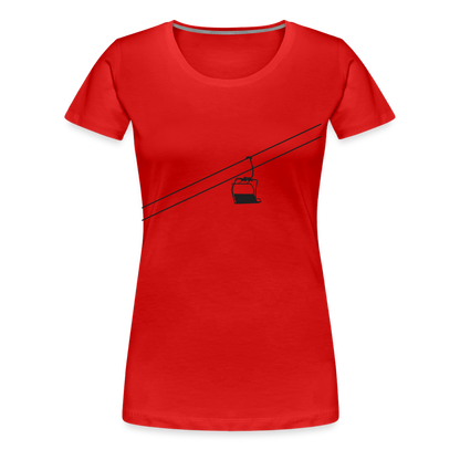 SnowBrains 'Chairlift Silhouette' Women’s Premium T-Shirt - red