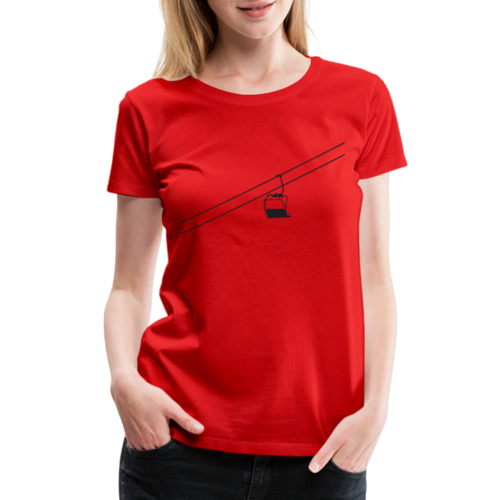 SnowBrains 'Chairlift Silhouette' Women’s Premium T-Shirt - red