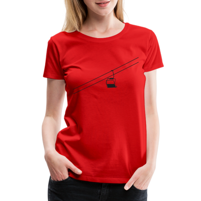 SnowBrains 'Chairlift Silhouette' Women’s Premium T-Shirt - red