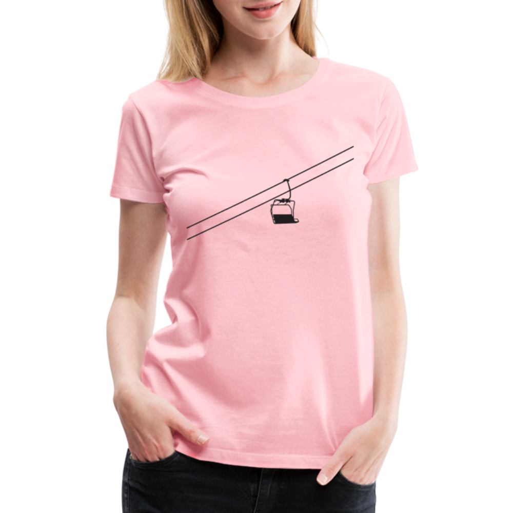 SnowBrains 'Chairlift Silhouette' Women’s Premium T-Shirt - pink