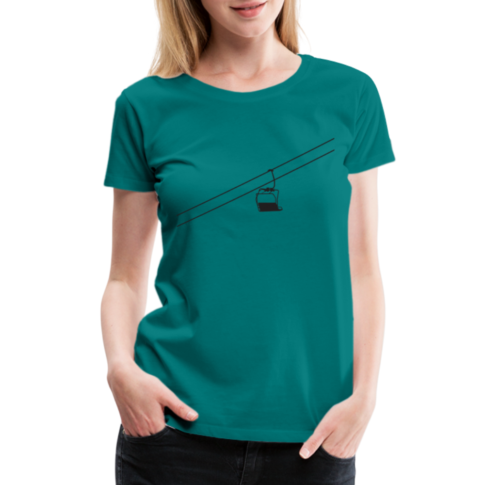 SnowBrains 'Chairlift Silhouette' Women’s Premium T-Shirt - teal