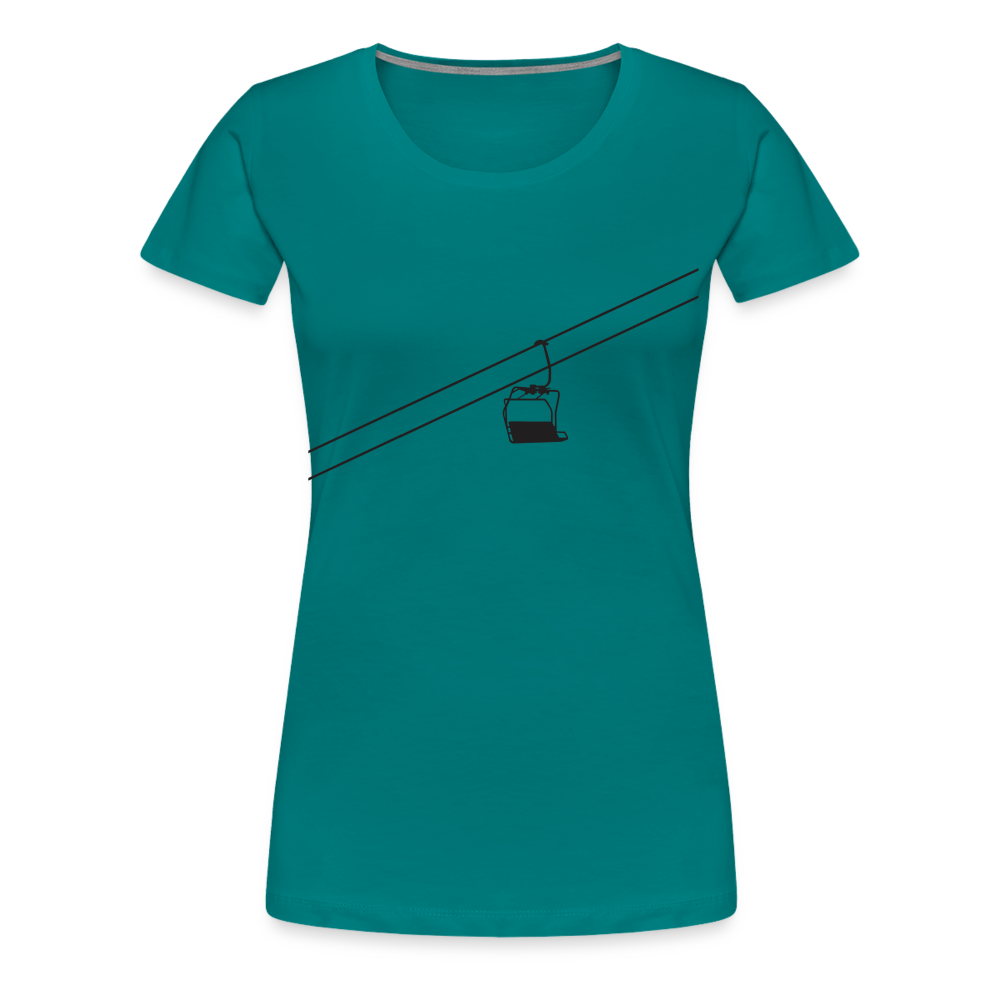 SnowBrains 'Chairlift Silhouette' Women’s Premium T-Shirt - teal