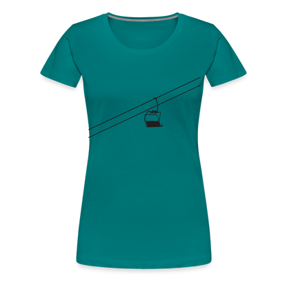 SnowBrains 'Chairlift Silhouette' Women’s Premium T-Shirt - teal