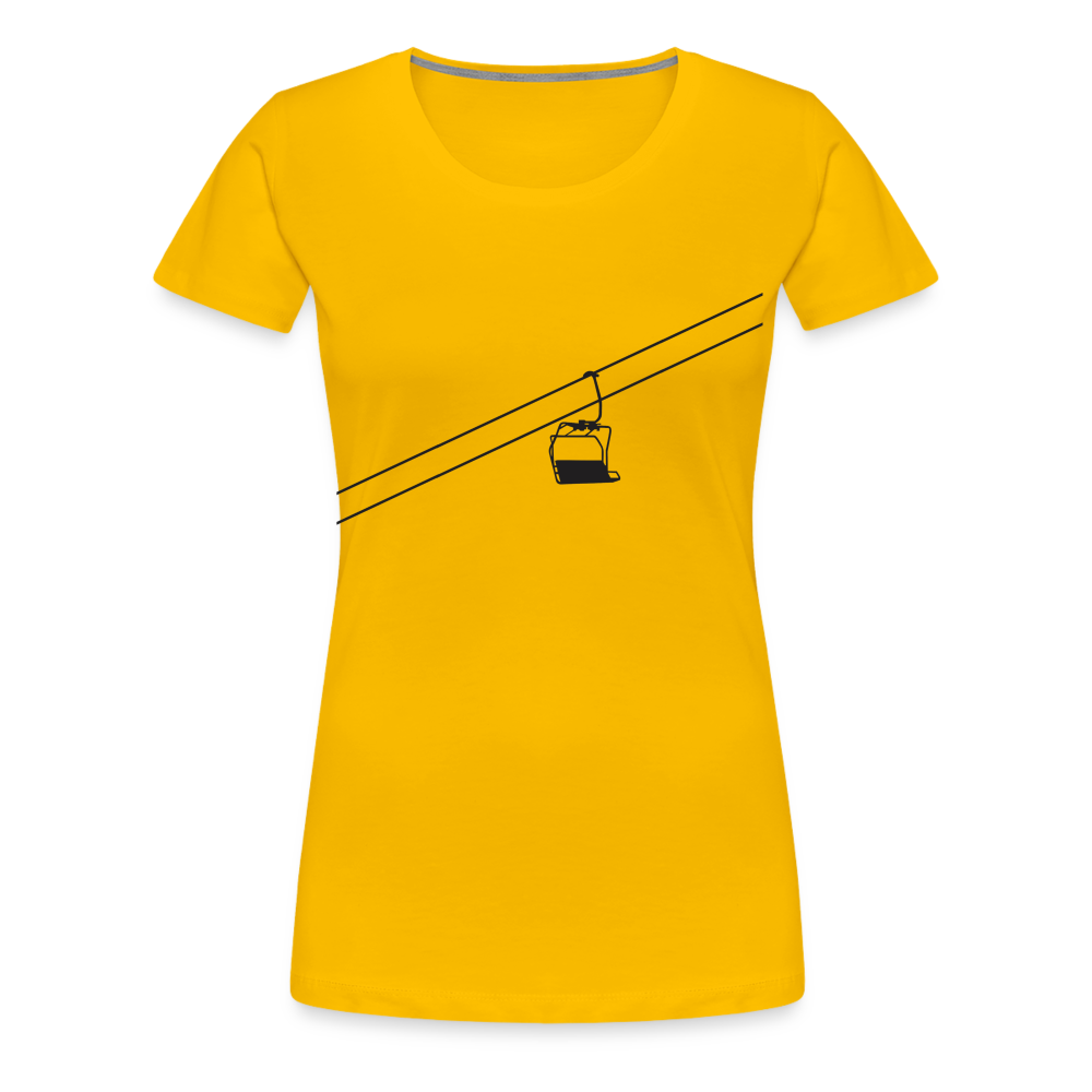 SnowBrains 'Chairlift Silhouette' Women’s Premium T-Shirt - sun yellow