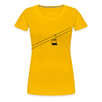 SnowBrains 'Chairlift Silhouette' Women’s Premium T-Shirt - sun yellow