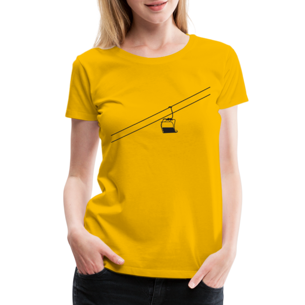 SnowBrains 'Chairlift Silhouette' Women’s Premium T-Shirt - sun yellow