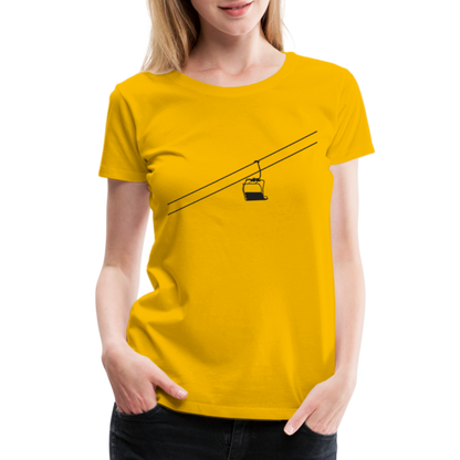 SnowBrains 'Chairlift Silhouette' Women’s Premium T-Shirt - sun yellow