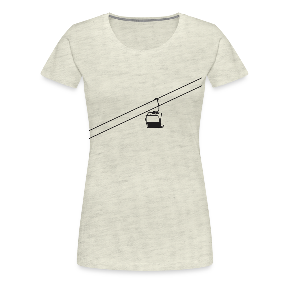 SnowBrains 'Chairlift Silhouette' Women’s Premium T-Shirt - heather oatmeal