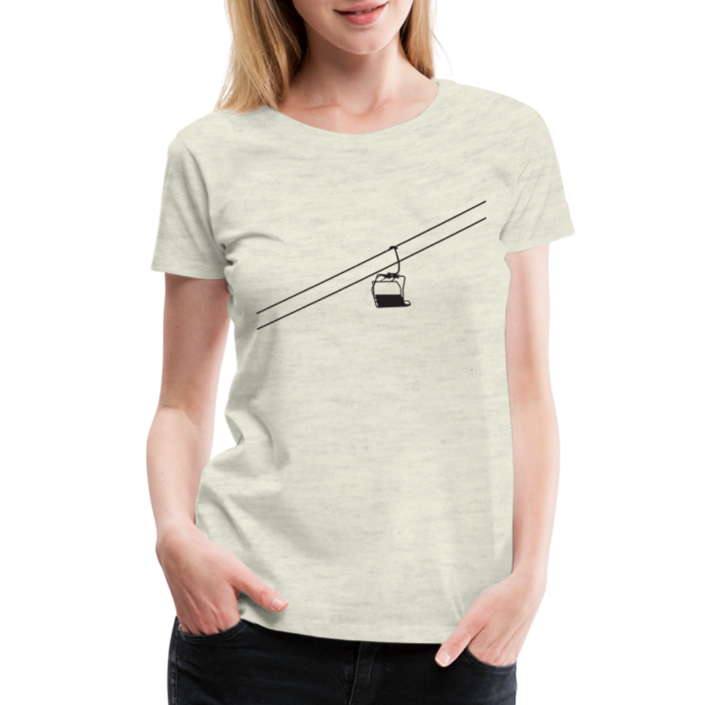 SnowBrains 'Chairlift Silhouette' Women’s Premium T-Shirt - heather oatmeal