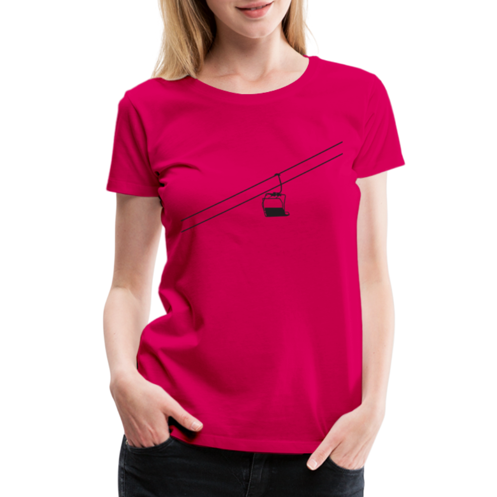 SnowBrains 'Chairlift Silhouette' Women’s Premium T-Shirt - dark pink