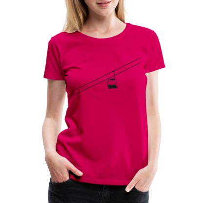 SnowBrains 'Chairlift Silhouette' Women’s Premium T-Shirt - dark pink