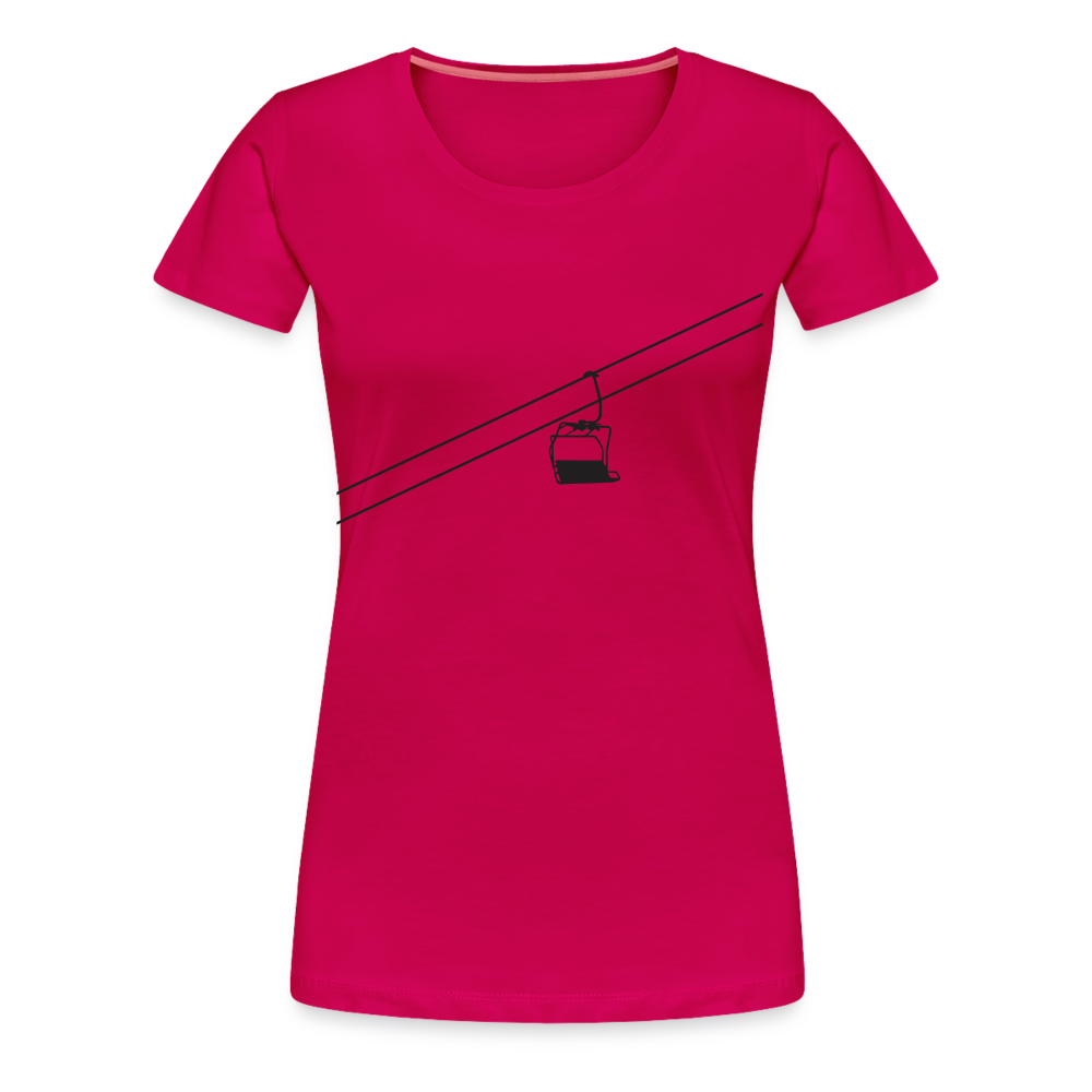 SnowBrains 'Chairlift Silhouette' Women’s Premium T-Shirt - dark pink