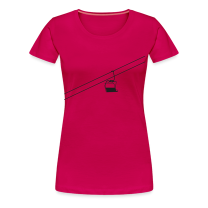 SnowBrains 'Chairlift Silhouette' Women’s Premium T-Shirt - dark pink