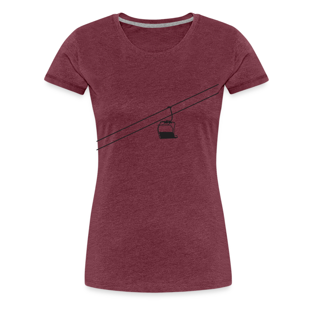 SnowBrains 'Chairlift Silhouette' Women’s Premium T-Shirt - heather burgundy