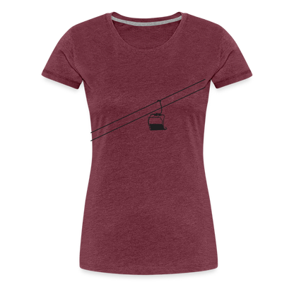 SnowBrains 'Chairlift Silhouette' Women’s Premium T-Shirt - heather burgundy