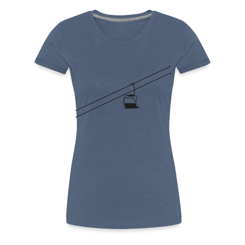 SnowBrains 'Chairlift Silhouette' Women’s Premium T-Shirt - heather blue