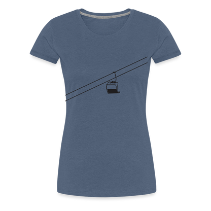 SnowBrains 'Chairlift Silhouette' Women’s Premium T-Shirt - heather blue