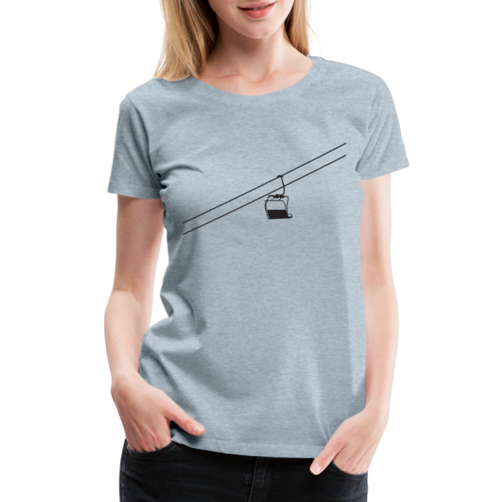 SnowBrains 'Chairlift Silhouette' Women’s Premium T-Shirt - heather ice blue