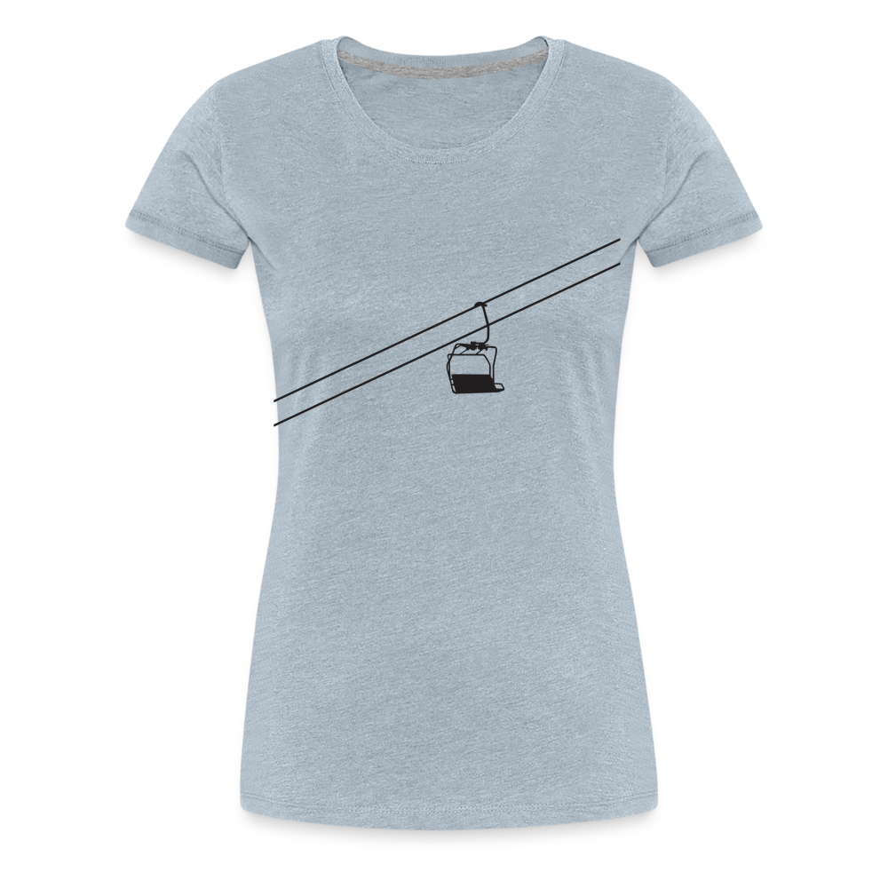 SnowBrains 'Chairlift Silhouette' Women’s Premium T-Shirt - heather ice blue