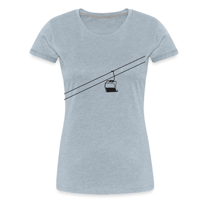 SnowBrains 'Chairlift Silhouette' Women’s Premium T-Shirt - heather ice blue