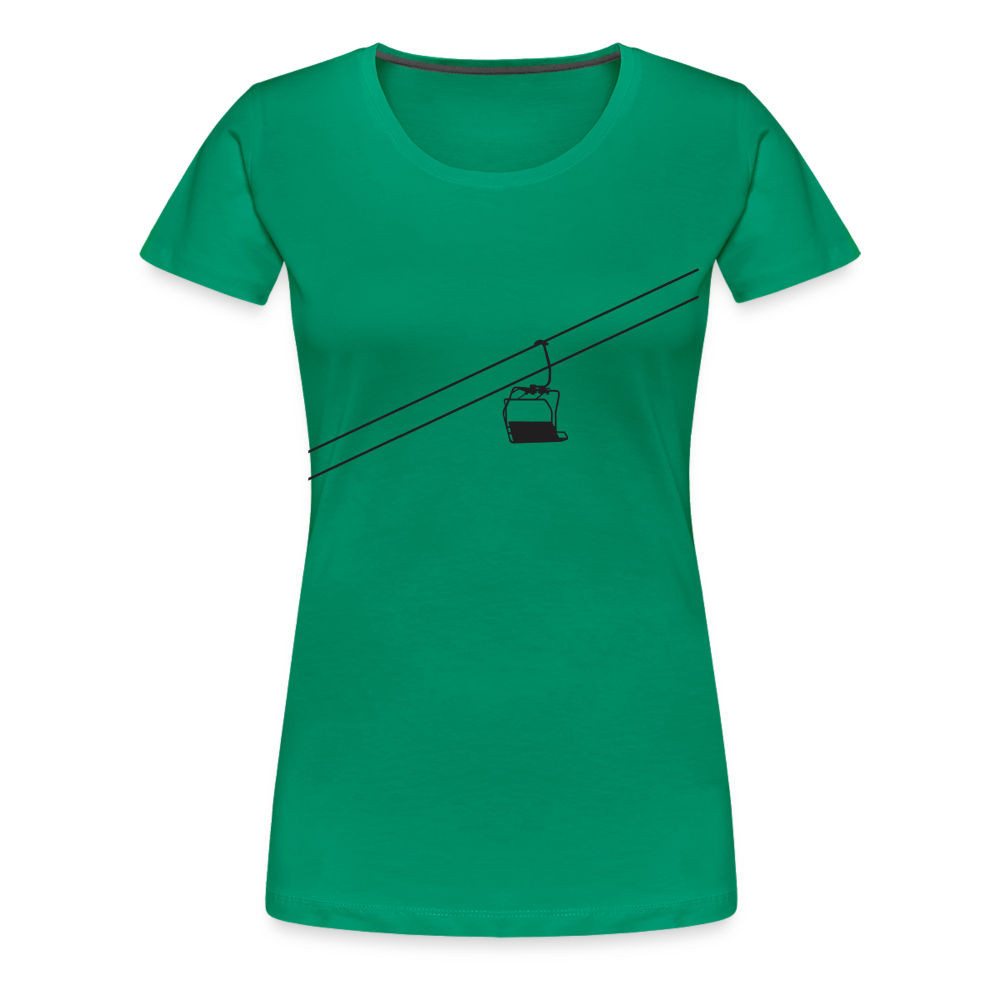 SnowBrains 'Chairlift Silhouette' Women’s Premium T-Shirt - kelly green