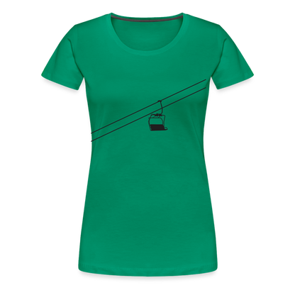 SnowBrains 'Chairlift Silhouette' Women’s Premium T-Shirt - kelly green