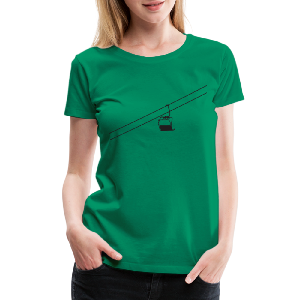 SnowBrains 'Chairlift Silhouette' Women’s Premium T-Shirt - kelly green