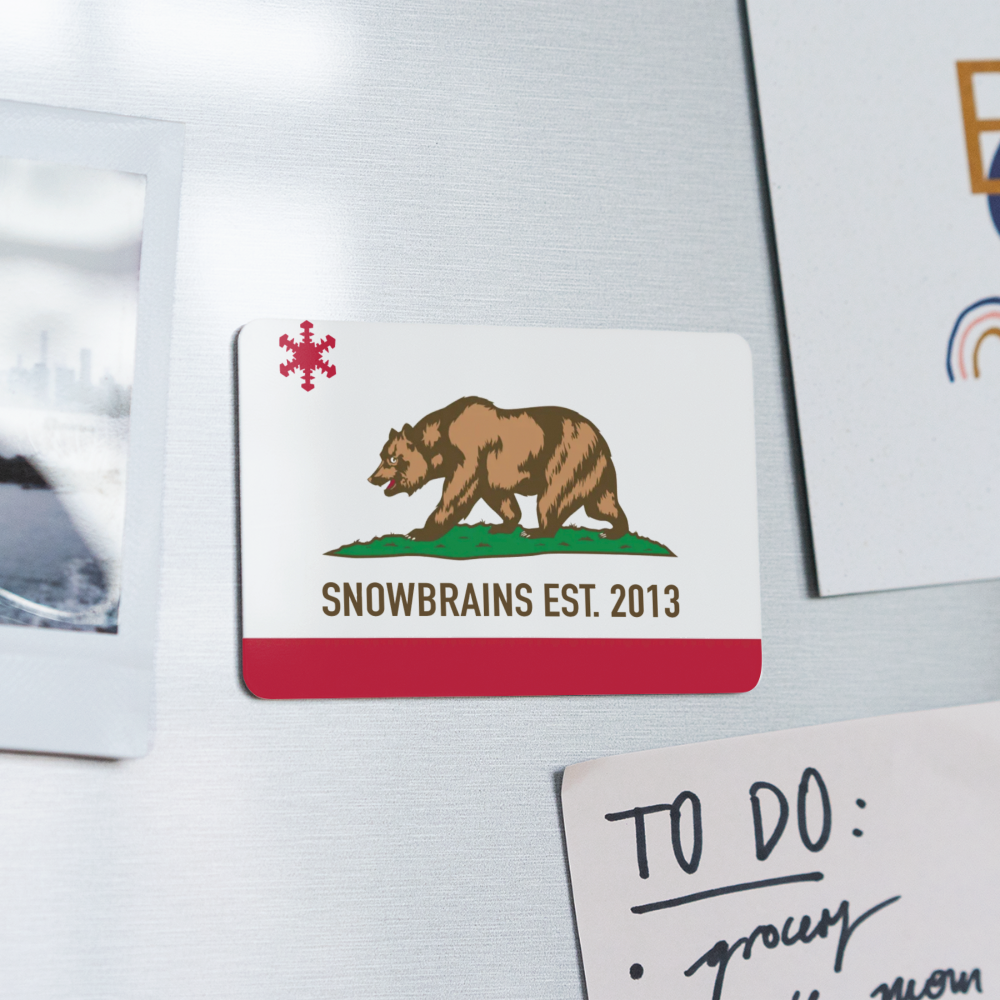 SnowBrains 'California' Rectangle Magnet - white