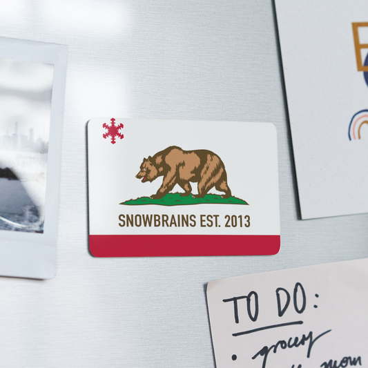 SnowBrains 'California' Rectangle Magnet - white